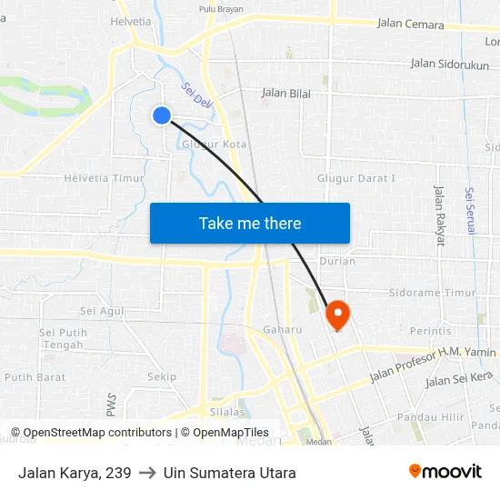 Jalan Karya, 239 to Uin Sumatera Utara map
