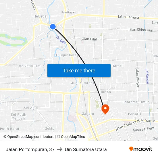 Jalan Pertempuran, 37 to Uin Sumatera Utara map