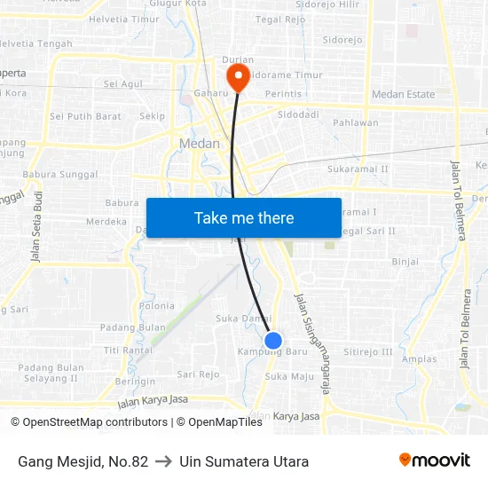 Gang Mesjid, No.82 to Uin Sumatera Utara map
