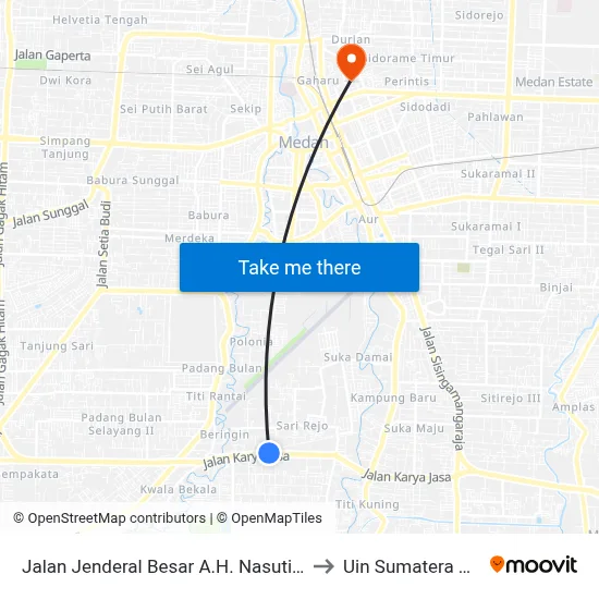 Jalan Jenderal Besar A.H. Nasution, 70f to Uin Sumatera Utara map