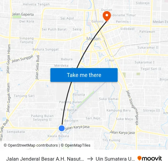 Jalan Jenderal Besar A.H. Nasution, 15 to Uin Sumatera Utara map