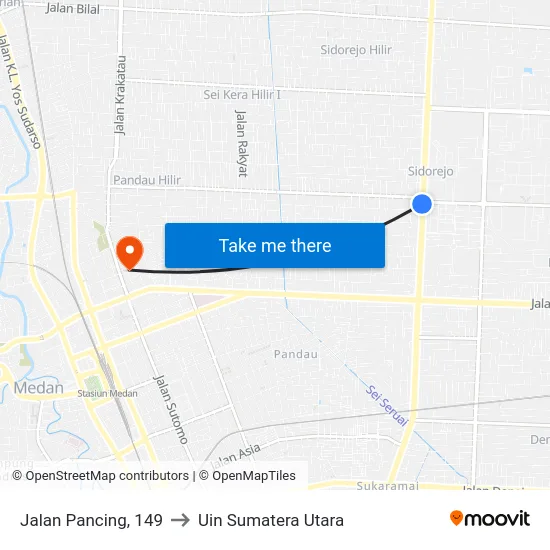 Jalan Pancing, 149 to Uin Sumatera Utara map