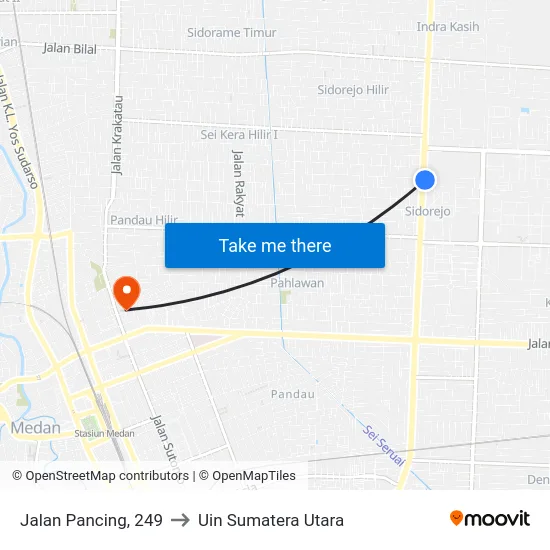 Jalan Pancing, 249 to Uin Sumatera Utara map