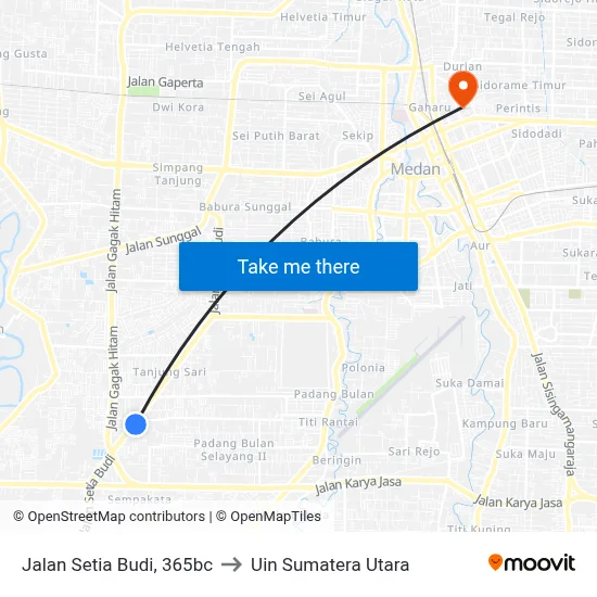 Jalan Setia Budi, 365bc to Uin Sumatera Utara map