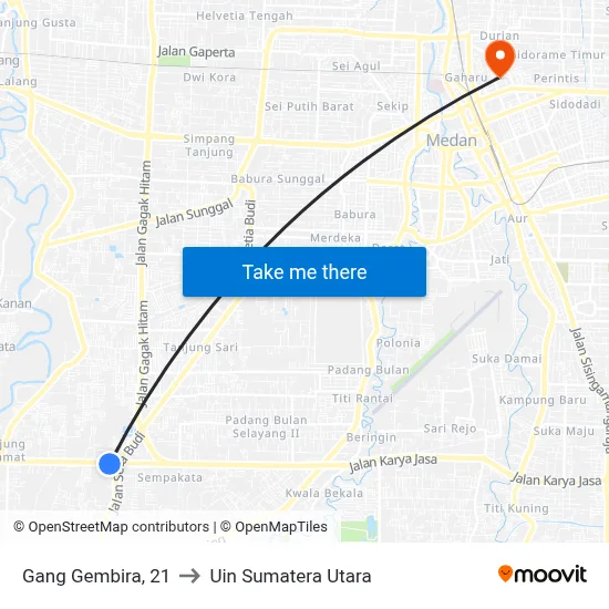Gang Gembira, 21 to Uin Sumatera Utara map