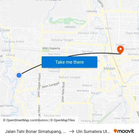 Jalan Tahi Bonar Simatupang, 126 to Uin Sumatera Utara map