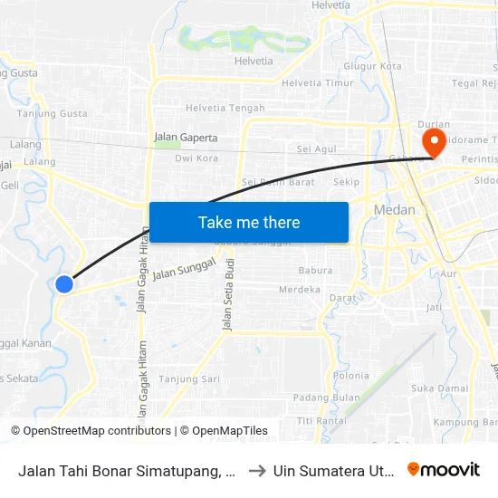 Jalan Tahi Bonar Simatupang, 170 to Uin Sumatera Utara map