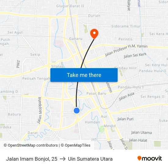 Jalan Imam Bonjol, 25 to Uin Sumatera Utara map
