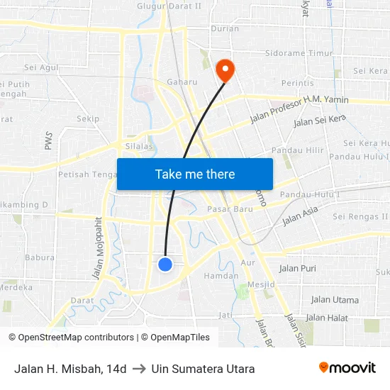 Jalan H. Misbah, 14d to Uin Sumatera Utara map
