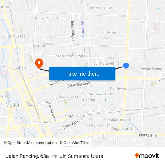 Jalan Pancing, 63a to Uin Sumatera Utara map