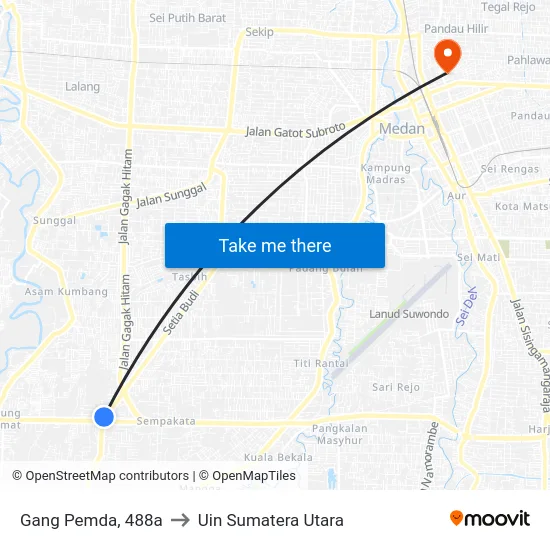 Gang Pemda, 488a to Uin Sumatera Utara map