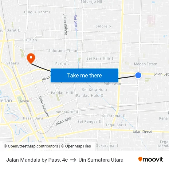 Jalan Mandala by Pass, 4c to Uin Sumatera Utara map