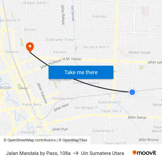 Jalan Mandala by Pass, 108a to Uin Sumatera Utara map
