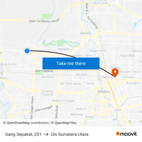 Gang Sepakat, 251 to Uin Sumatera Utara map