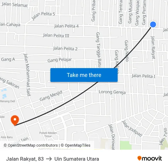 Jalan Rakyat, 83 to Uin Sumatera Utara map