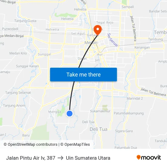 Jalan Pintu Air Iv, 387 to Uin Sumatera Utara map