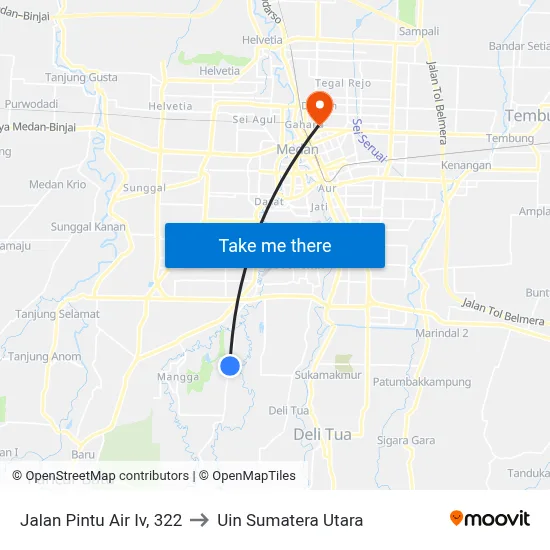 Jalan Pintu Air Iv, 322 to Uin Sumatera Utara map