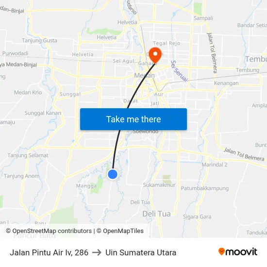 Jalan Pintu Air Iv, 286 to Uin Sumatera Utara map