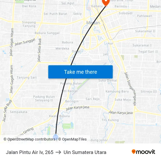 Jalan Pintu Air Iv, 265 to Uin Sumatera Utara map