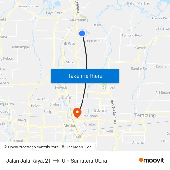 Jalan Jala Raya, 21 to Uin Sumatera Utara map