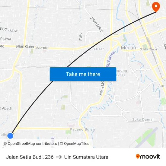 Jalan Setia Budi, 236 to Uin Sumatera Utara map