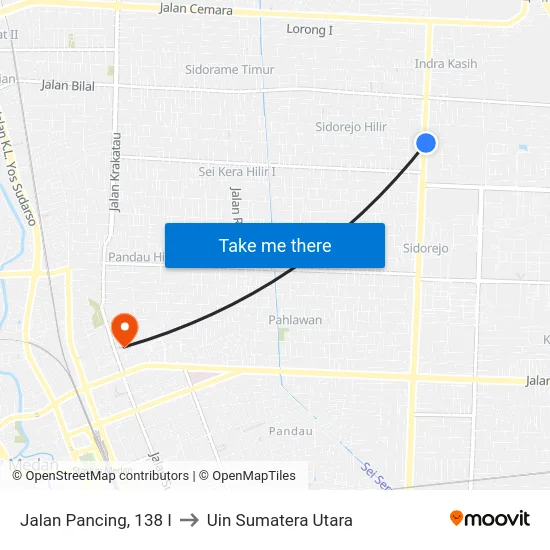 Jalan Pancing, 138 I to Uin Sumatera Utara map