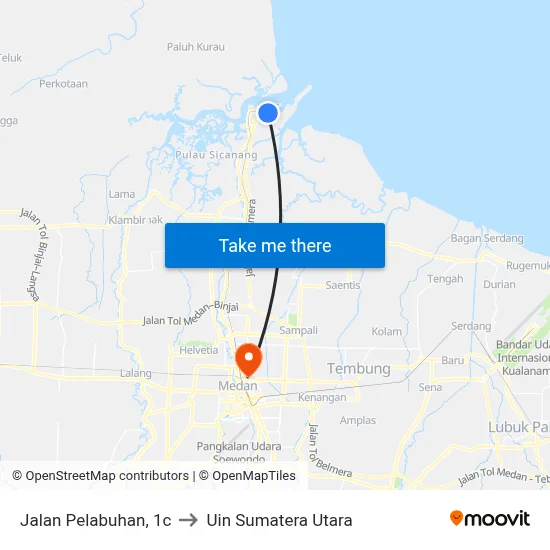 Jalan Pelabuhan, 1c to Uin Sumatera Utara map