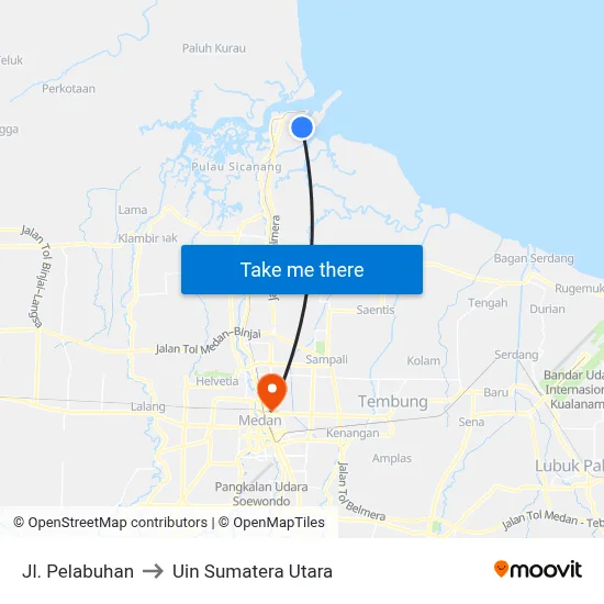 Jl. Pelabuhan to Uin Sumatera Utara map