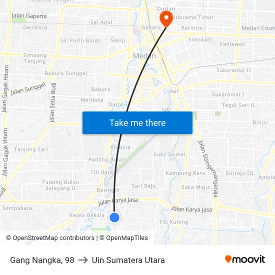 Gang Nangka, 98 to Uin Sumatera Utara map