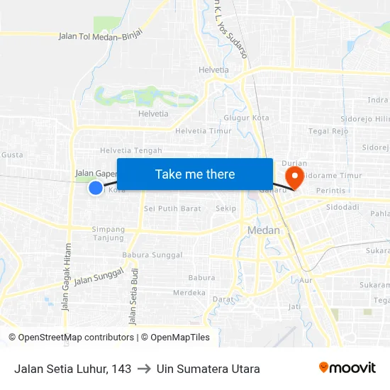 Jalan Setia Luhur, 143 to Uin Sumatera Utara map