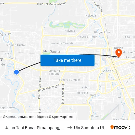 Jalan Tahi Bonar Simatupang, 109 to Uin Sumatera Utara map