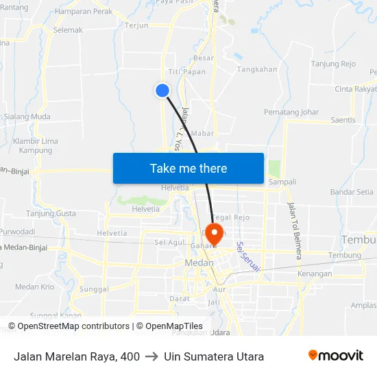 Jalan Marelan Raya, 400 to Uin Sumatera Utara map