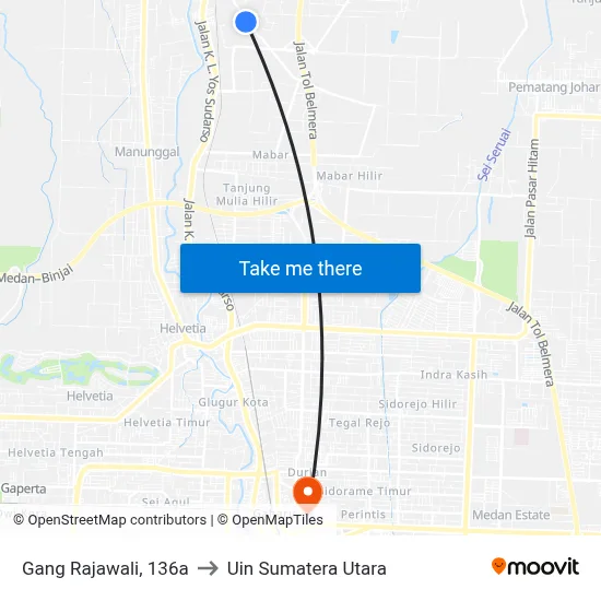 Gang Rajawali, 136a to Uin Sumatera Utara map