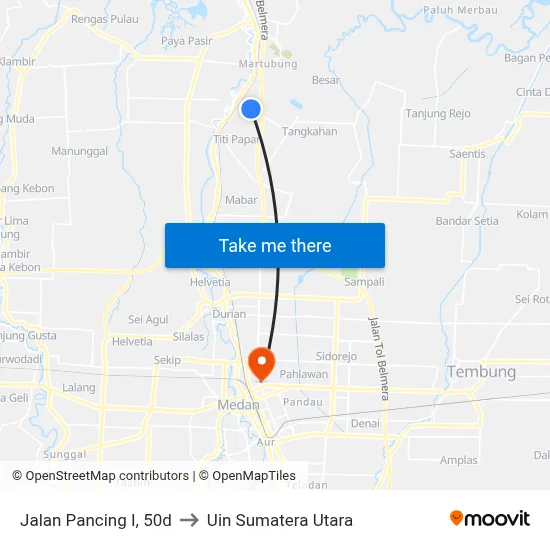 Jalan Pancing I, 50d to Uin Sumatera Utara map