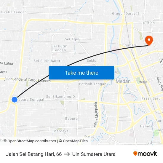 Jalan Sei Batang Hari, 66 to Uin Sumatera Utara map