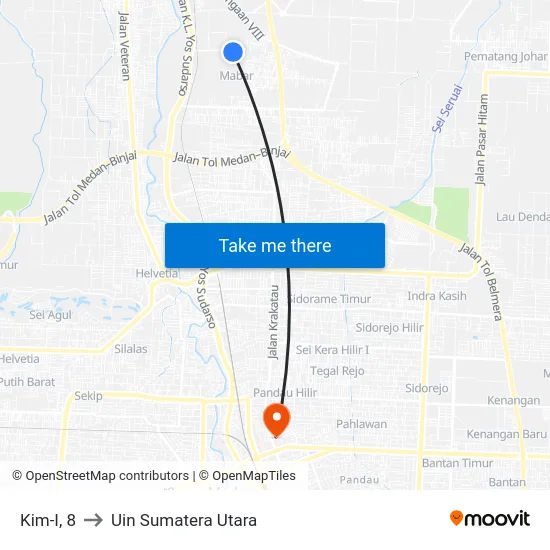 Kim-I, 8 to Uin Sumatera Utara map