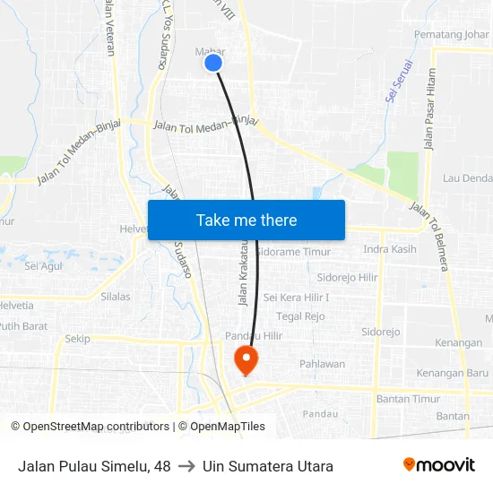 Jalan Pulau Simelu, 48 to Uin Sumatera Utara map