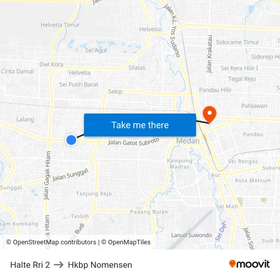 Halte Rri 2 to Hkbp Nomensen map