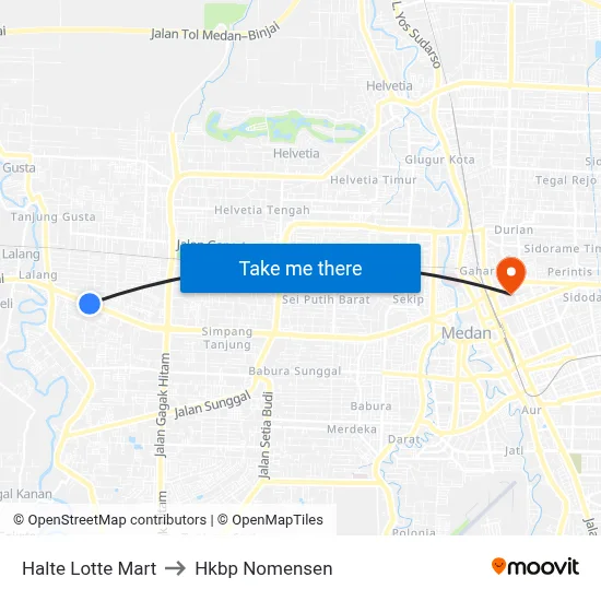 Halte Lotte Mart to Hkbp Nomensen map