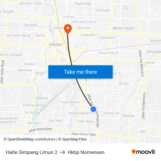 Halte Simpang Limun 2 to Hkbp Nomensen map