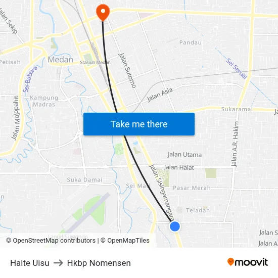 Halte Uisu to Hkbp Nomensen map
