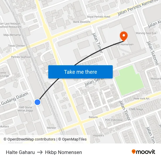 Halte Gaharu to Hkbp Nomensen map