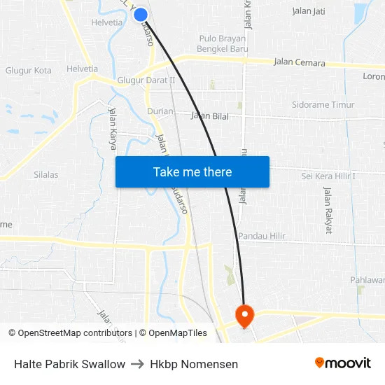 Halte Pabrik Swallow to Hkbp Nomensen map