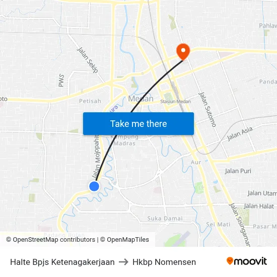 Halte Bpjs Ketenagakerjaan to Hkbp Nomensen map