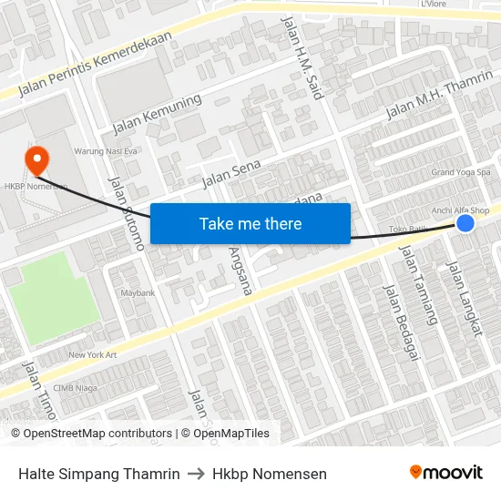 Halte Simpang Thamrin to Hkbp Nomensen map