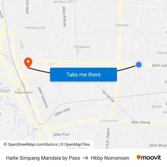 Halte Simpang Mandala by Pass to Hkbp Nomensen map