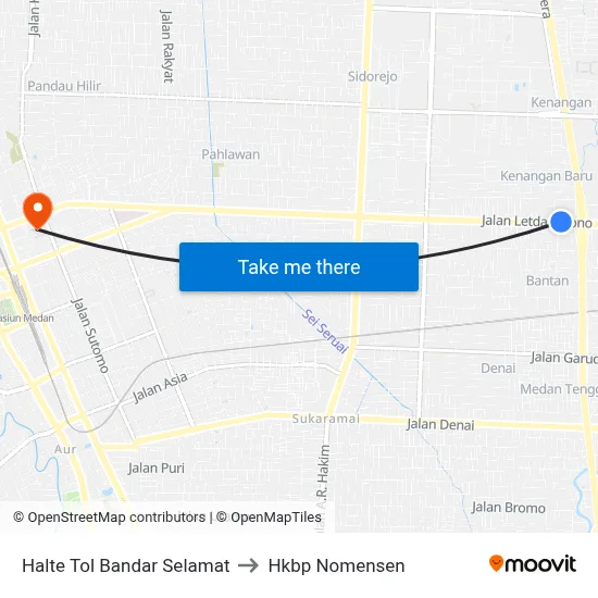 Halte Tol Bandar Selamat to Hkbp Nomensen map