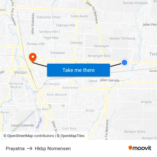 Prayatna to Hkbp Nomensen map