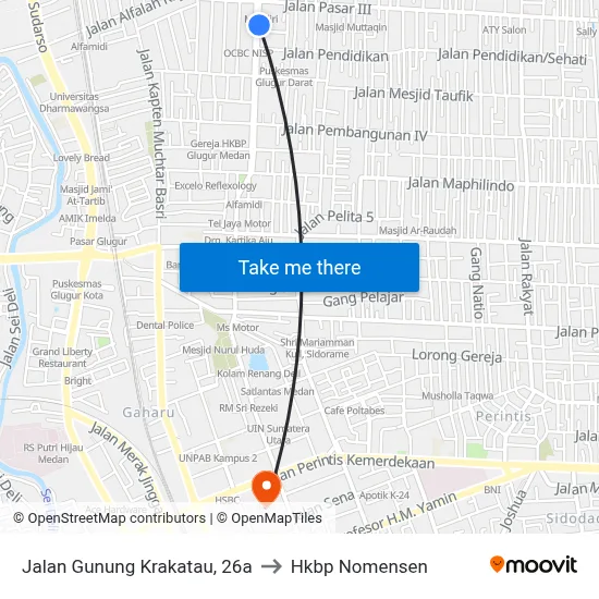 Jalan Gunung Krakatau, 26a to Hkbp Nomensen map
