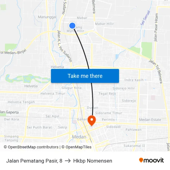 Jalan Pematang Pasir, 8 to Hkbp Nomensen map